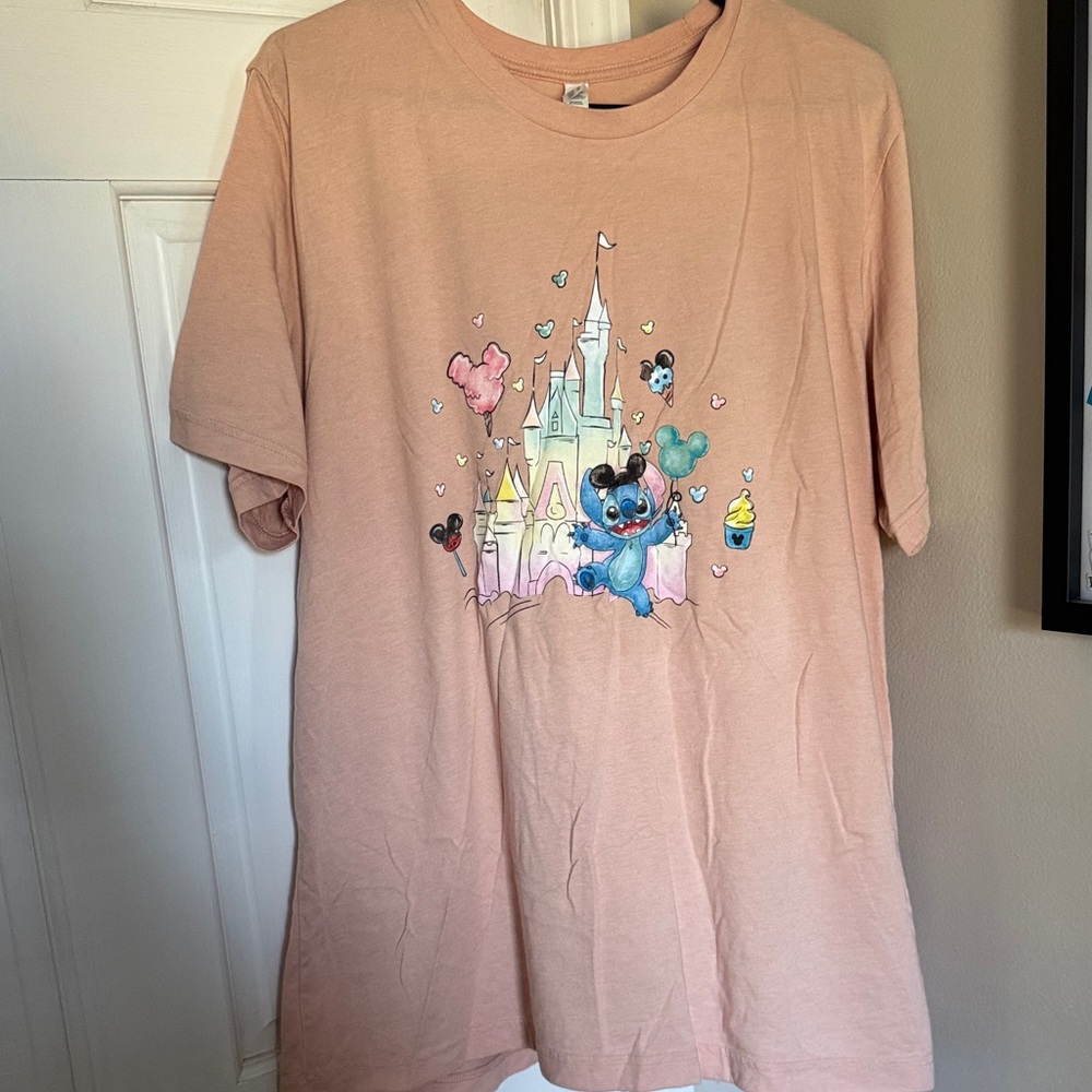 Bella Canvas Disney Castle Graphic Tee - Peach